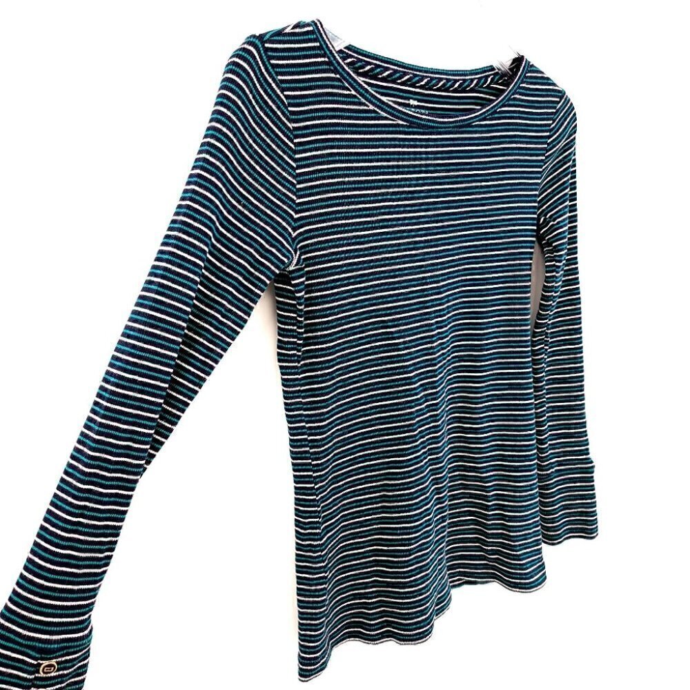 Talbots Petites Women's SP 100% Cotton Striped Flexible Long Sleeve Shirt - Picture 3 of 13